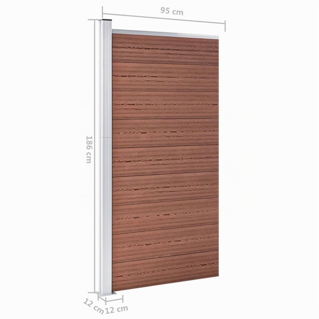 vidaXL Zaunelement WPC 95x186 cm Braun