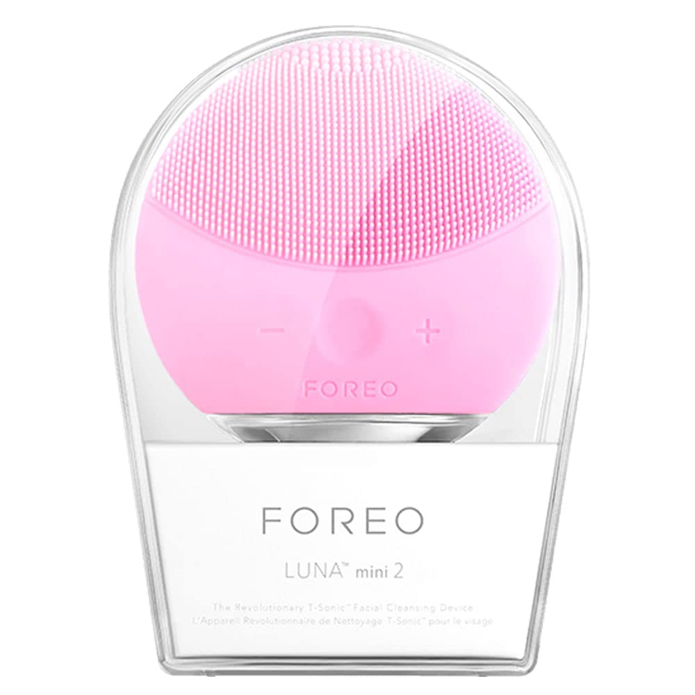 FOREO LUNA mini 2 Brosse nettoyante visage, Accessoires de voyage, Massage faciale électrique, Soins ultra-hygiéniques tous types de peau, Nettoyage facile, Brosse électrique silicone