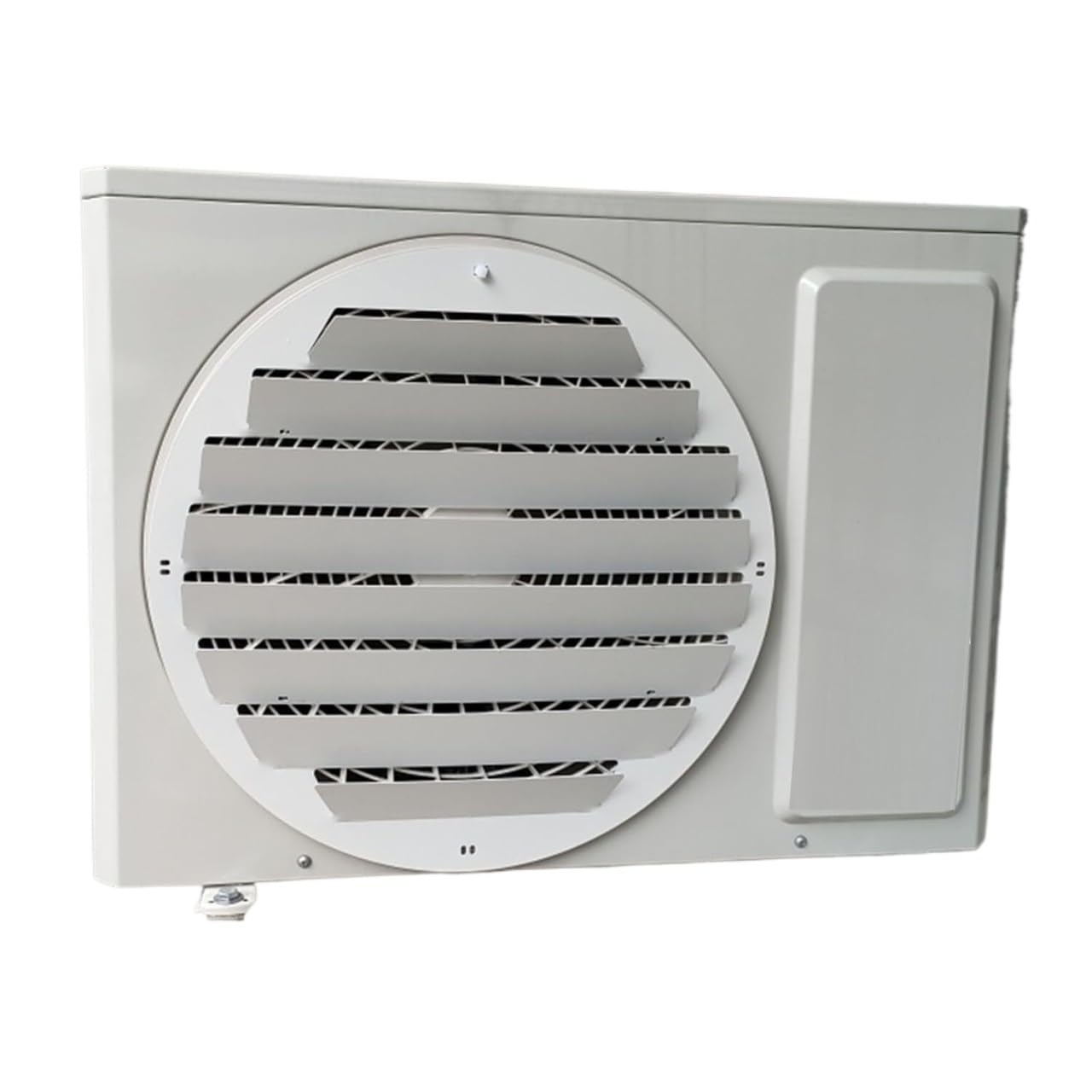 QCKNKMGG Air Conditioner Outdoor Unit Deflector, Stainless Steel AC Unit Cover Exterior Windproof Air Deflector Heat Shield 43-63cm(Diameter 60CM)