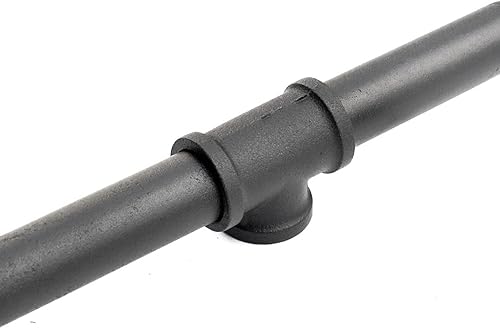 Miniatura 3 de DIYHD Barandilla de tubo de montaje en pared de 10 pies para escaleras, barandilla de mano industrial rústica negra para interiores