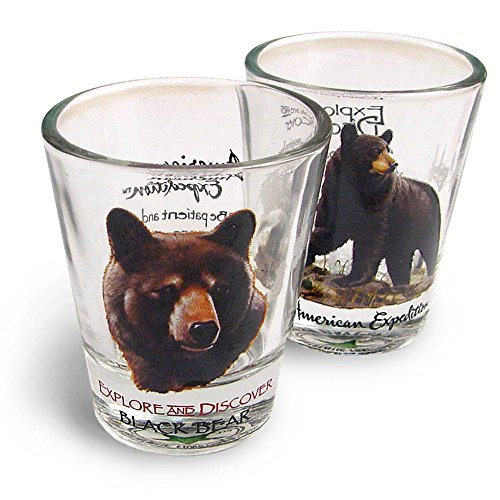 American Expedition Set of 2 Shot Glasses (Black Bear)