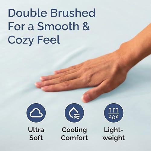 Miniatura 41 de King Fitted Bed Sheet - Bottom Single Fitted Sheet Only - Ultra-Soft Hotel Luxury Bedding w/ 8-16 Inch Deep Pockets - Breathable, Cooling & Wrinkle