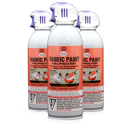 Simply Spray Upholstery Fabric Spray Paint 8 Oz. Can 3 Pack Coral Peach Simply Spray Upholstery Fabric Spray Paint 8 Oz. Can 3 Pack Coral Peach