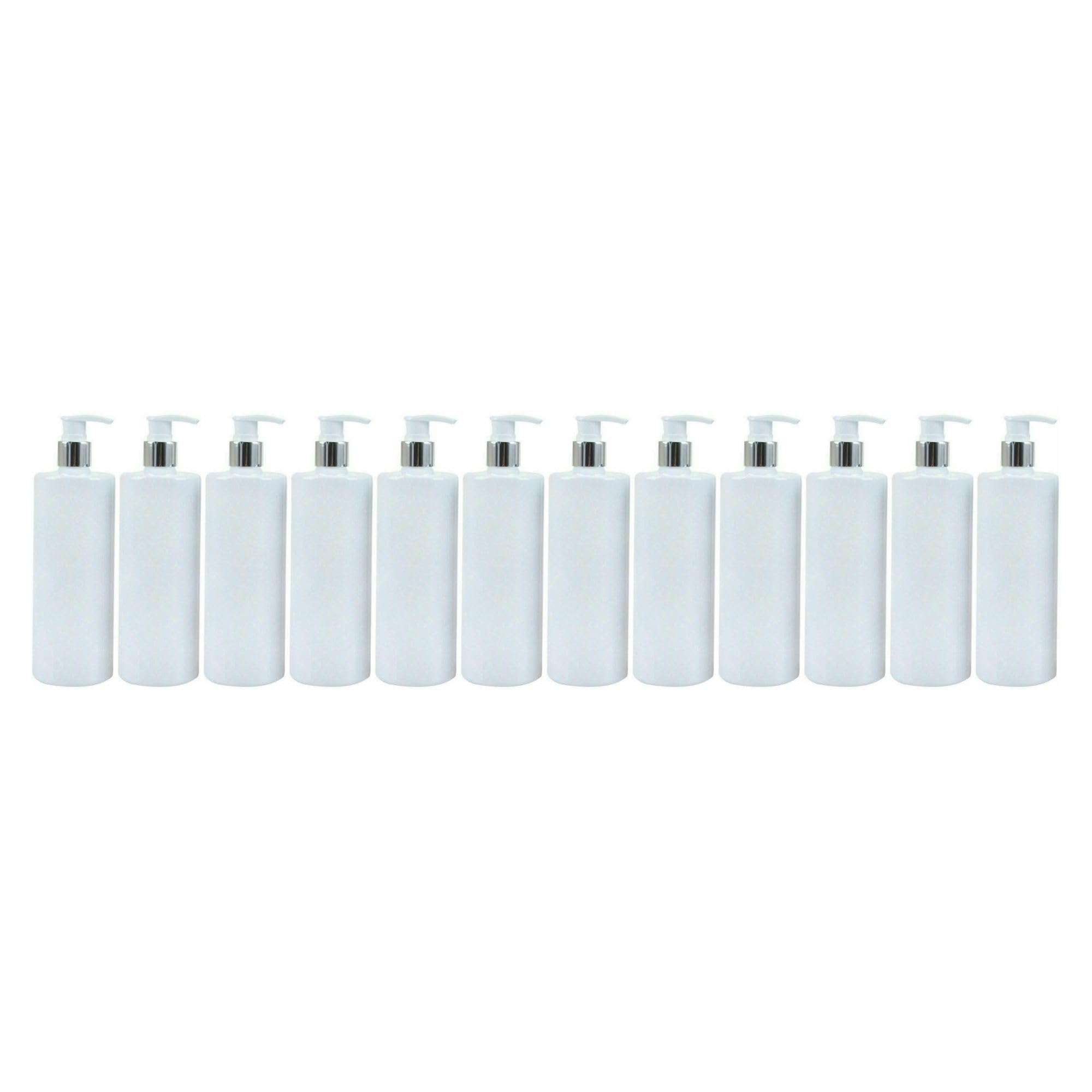 Soap Dispenser Bottle Pump | Plastic Hand Liquid Bathroom Shampoo Empty White Cylindrical Pet Plastic Bottle | Reusable and Refillable Bottles for Liquid Soap Lotion Conditioner - 500ml (12) โ image 1