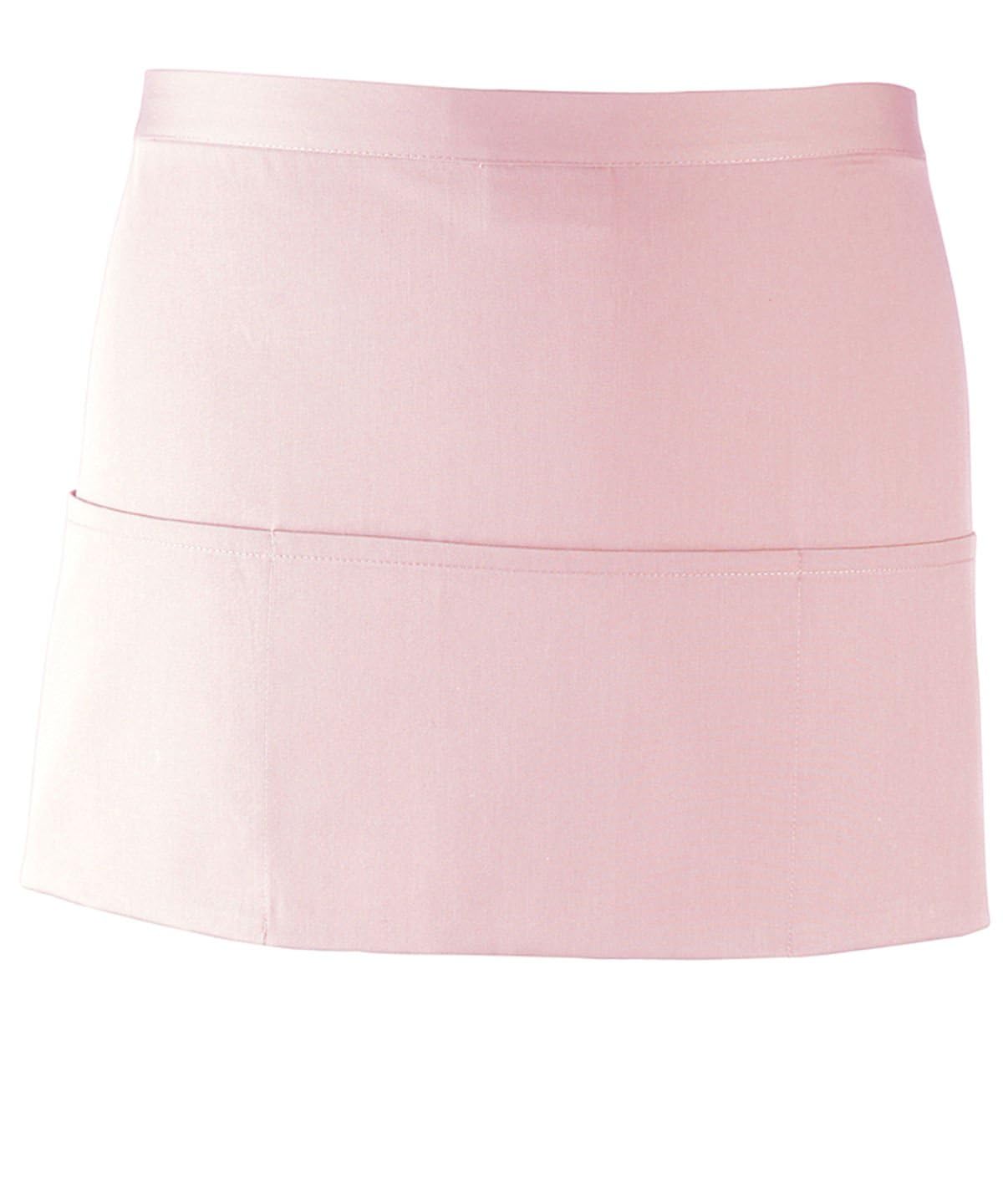Workwear World Pink Spectrum Collection 3 Pocket Kitchen Hospitality Catering Bar Service Short Waist Apron (Pink)