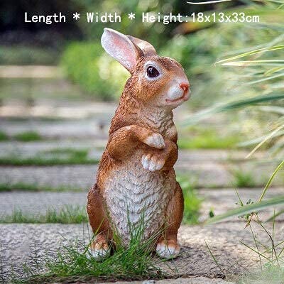 Sculpture de Lapin Antigel pour Orner un Massif de Fleurs Extérieur