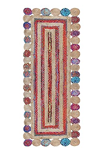 Tapis Chindi en coton et jute beige 0,9x6,1m Cape Cod - 2
