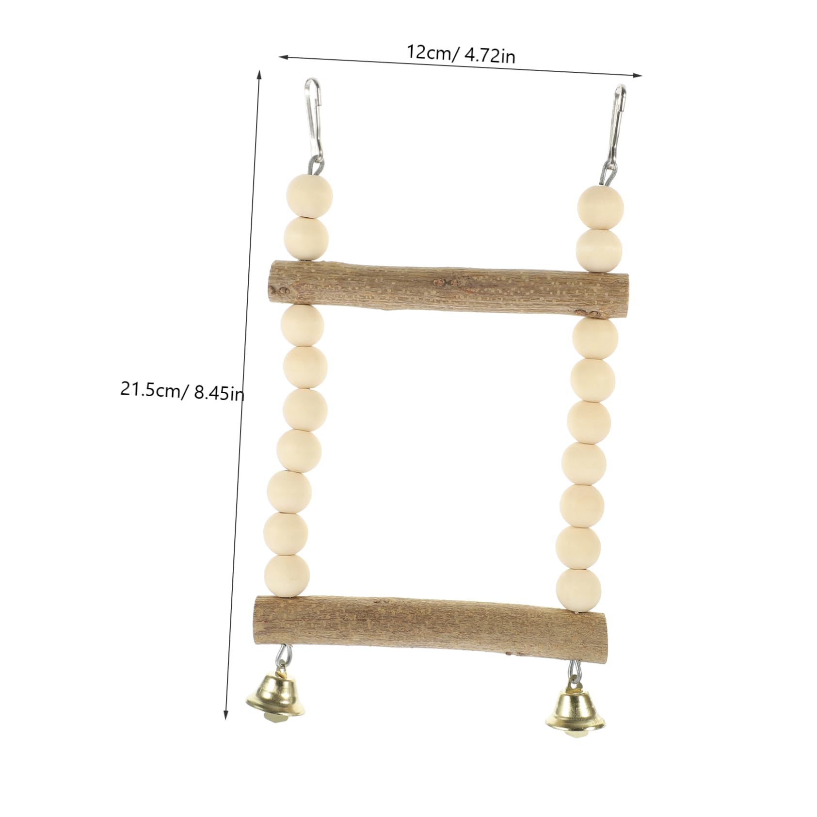 FONDOTIN Wooden Birdcage Swing for Parrots Multi Functional Chewing Biting Activity Perch Safe Stable Design for Birds Engaging Cage Decor for Parakeets Budgies