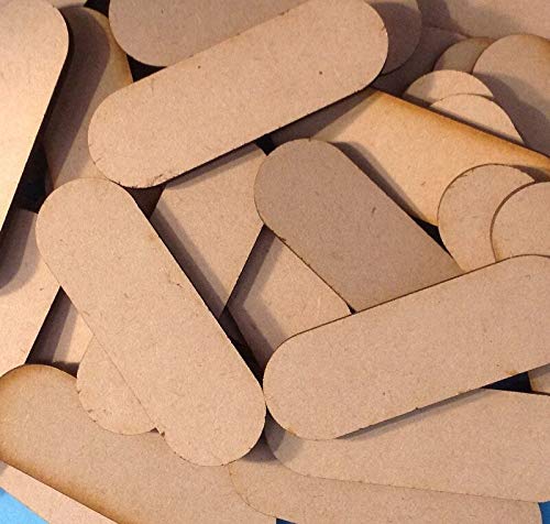 25mm x 50mm Pill Shaped MDF Wood Bases Laser Cut Crafts FAST SHIPPING US SELLER