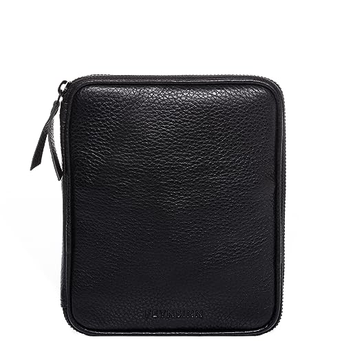 Sac Jori cuir véritable, une pochette de rangement noire haut de gamme faite main