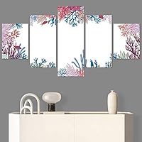 SIGNWIN 5 Panel Canvas Wall Art Modern Art Bouquet Colorful Decorative Elements Floral Multicolor Photography - 60