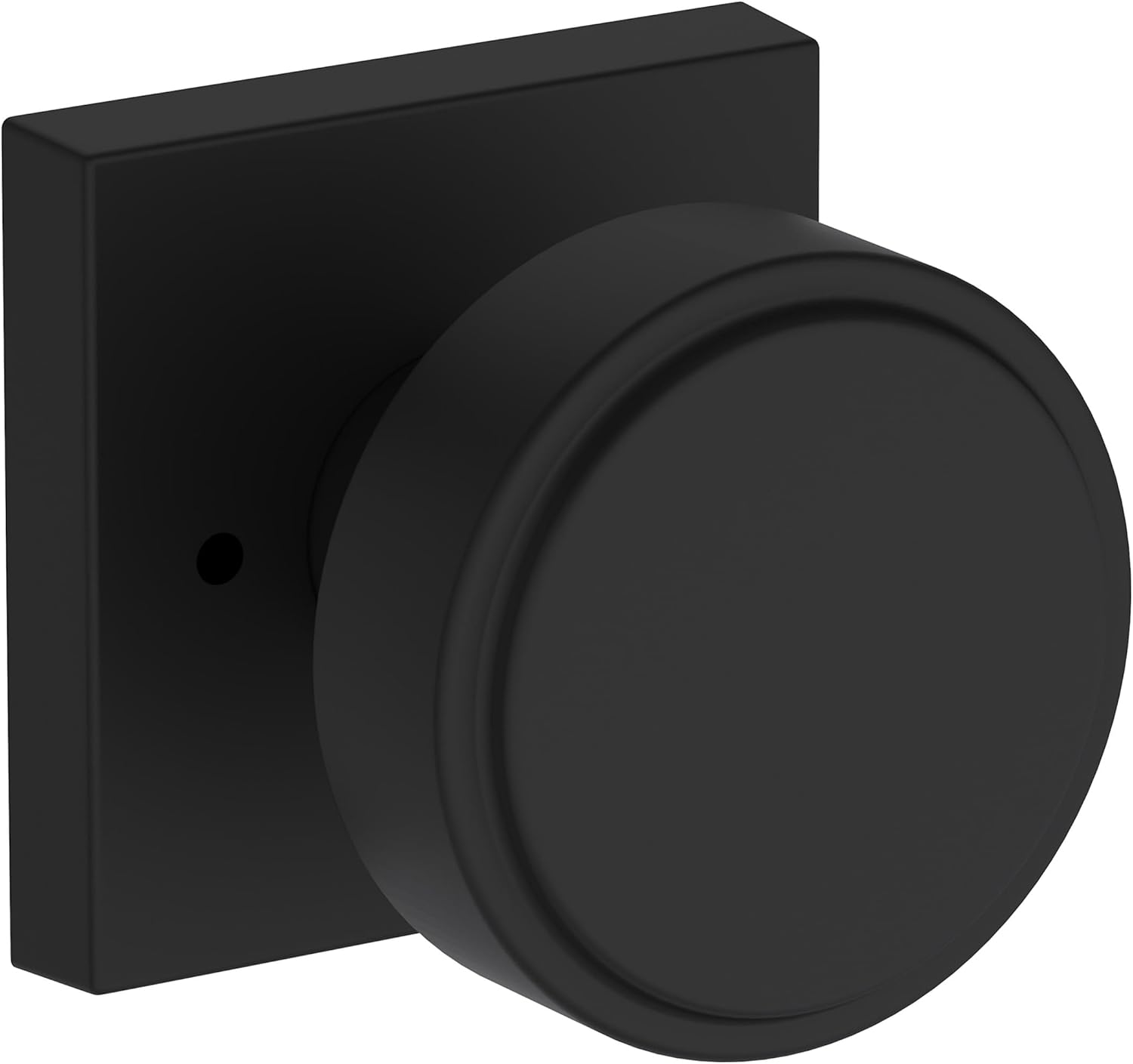 Baldwin PV.VAS.CSR Vashon Privacy Door Knob Set with Contemporary Square Rose from the Reserve Collection - Satin Black