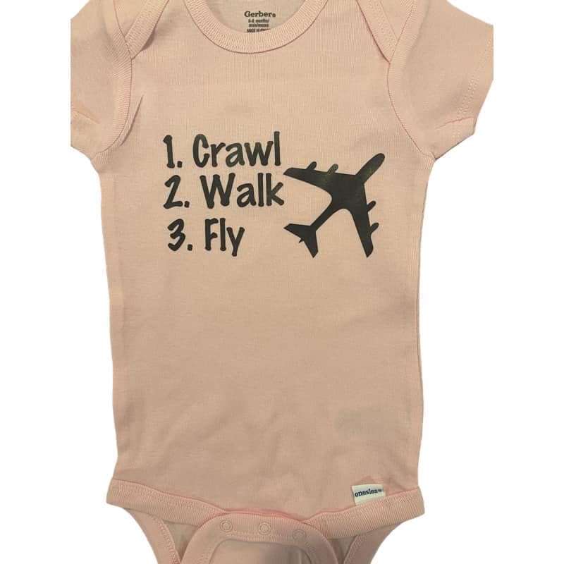 crawl walk fly custom baby onesie ® bodysuit future pilot infant one piece