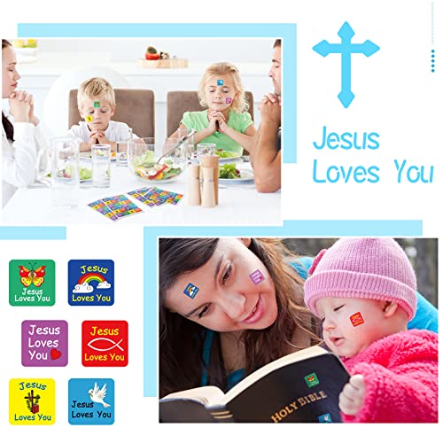 480 Pcs Jesus Loves You Self Adhesive Paper Christian Stickers For Kids Multi Color Jesus Stickers Catholic Stickers Butterfly Rainbow Dove Heart Fish Religious Stickers For Jesus (Cute Style) #TOP5