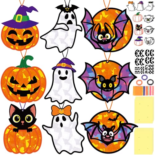 Renbuzhu 40PCS Halloweens Crafts Bulk: Ghosts Pumpkins Paper...