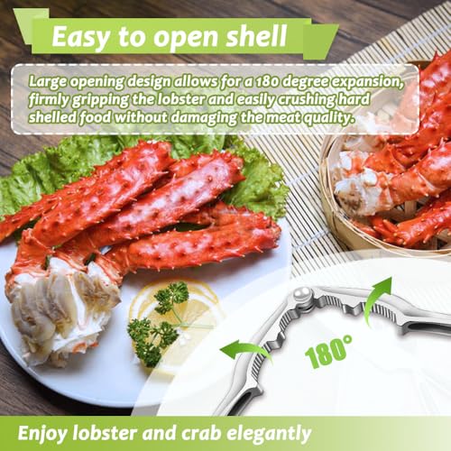 3 PCS Lobster Crackers and Picks Set, Stainless Steel Crab Leg Tools, including 1 Lobster Cracker and 2 Forks, Heavy Duty Shellfish Nut Cracker Set, Seafood Tools for King Crab Legs Shellfish Claw - Image 5