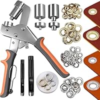 SBGGRL Austauschbares Ösenzange Set mit 𝟑/𝟖 𝐚𝐧𝐝 𝟏/𝟒 𝐰𝐢𝐭𝐡 𝟓𝟎𝟎𝐏𝐂𝐒 Ösen Hochleistungs Lochzange für Segeltuch, Planen, Leder und Stoff