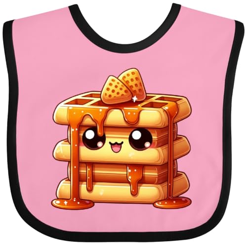 inktastic Kawaii Happy Stack Of Waffles Baby Bib
