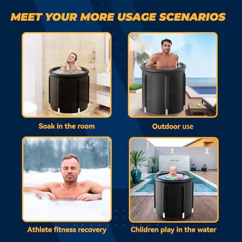 30''H Tamanho Grande Banheira para Adultos, Inflável Portátil Banheira Para Chuveiro ， 4 Camadas I