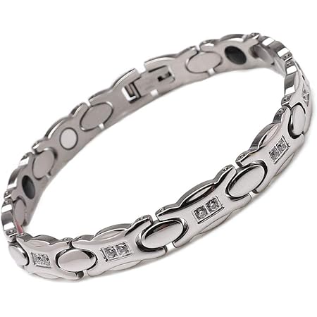 Amazon Hottime ブレスレット ゲルマニウム 腕輪 ブレスレット レディース メンズ 人気 高級感 シルバー サイズ調整工具が付属 ブレスレット 通販