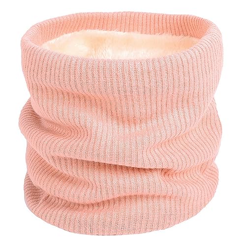 I Kua Fly Loop Schal Damen Herren Thermal Fleece Schlauchschal Winter Neckwarmer Herren Halstuch Winddicht Sportschal Halswärmer für Fahrrad Motorrad Skifahren (Rosa)
