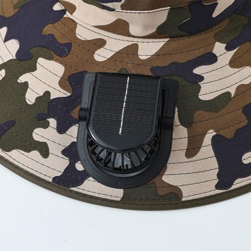 Gorro con ventilador solar para pesca, sombrero de ala ancha miniatura 7