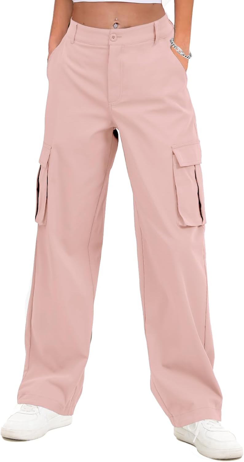 Gracyoga Cargo Pants for Women High Waisted Wide Leg Casual Pants Y2k Streetwear Trousers with 6 Pockets
