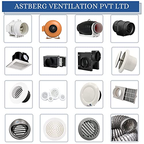 Image of Astberg 3 Step Diffuser With Dust FilterDucting Cover(150MM /6) /Exhaust Supply Ceiling /Diffuser Exhaust /Pipe Diffuser /Supply Valve /Air Vent /Inline Duct Ventilation System Accessories,White