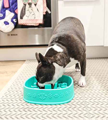 Yomp Funfeeder Slow Feeder Dog Bowl - Slow Feeding Puzzle Bowl Designed For Safe Pet Play, Made From Textured & Non-Toxic Silicone #TOP5