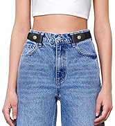 SANSTHS Buckle-Free Elastic Women Belt for Jeans Without Buckle, Comfortable Invisible Belt No Bu...