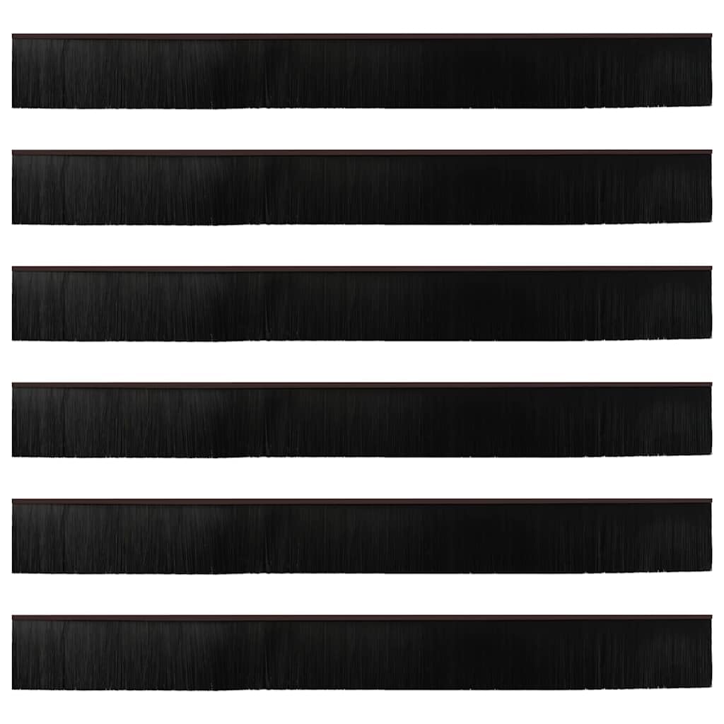 Guarnizioni a spazzola per porta, 6 pezzi, marrone, 100 cm, in lega di alluminio, per porte interne, paraspifferi montati, design moderno per camera da letto e soggiorno, ridotto