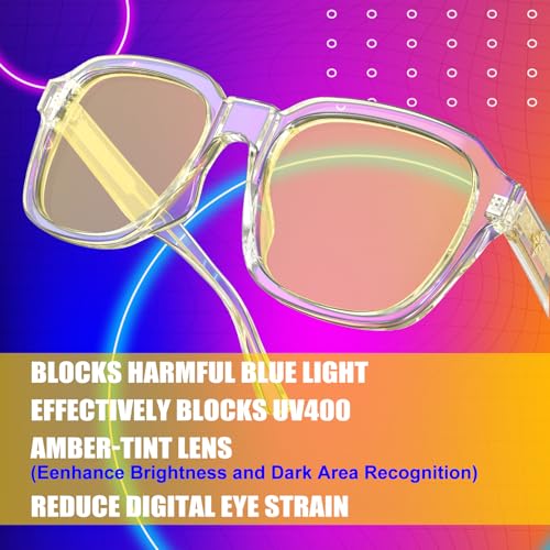 Image of VISOONE Gaming Glasses Blue Light Blocking Oversized Square Computer Eyewear Men Women Bennett