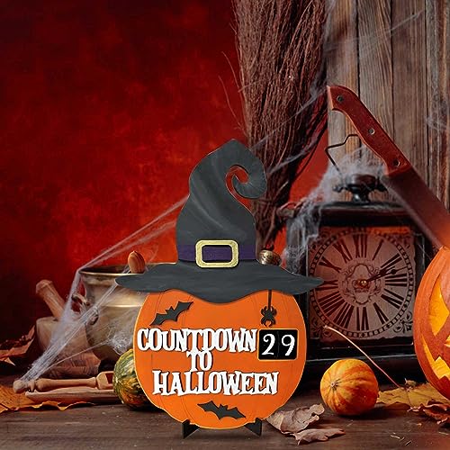 Wooden Pumpkin Shape Halloween Countdown Calendar for Desktop Ornaments - image 3