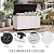 YITAHOME 90 Gallon Outdoor Storage Box with 6 Swivel Wheels & Dual Wooden Handles, Large Double-Wall Resin Deck Box, Lockable Waterproof Patio Organizer for Furniture, Cushions, White & Black