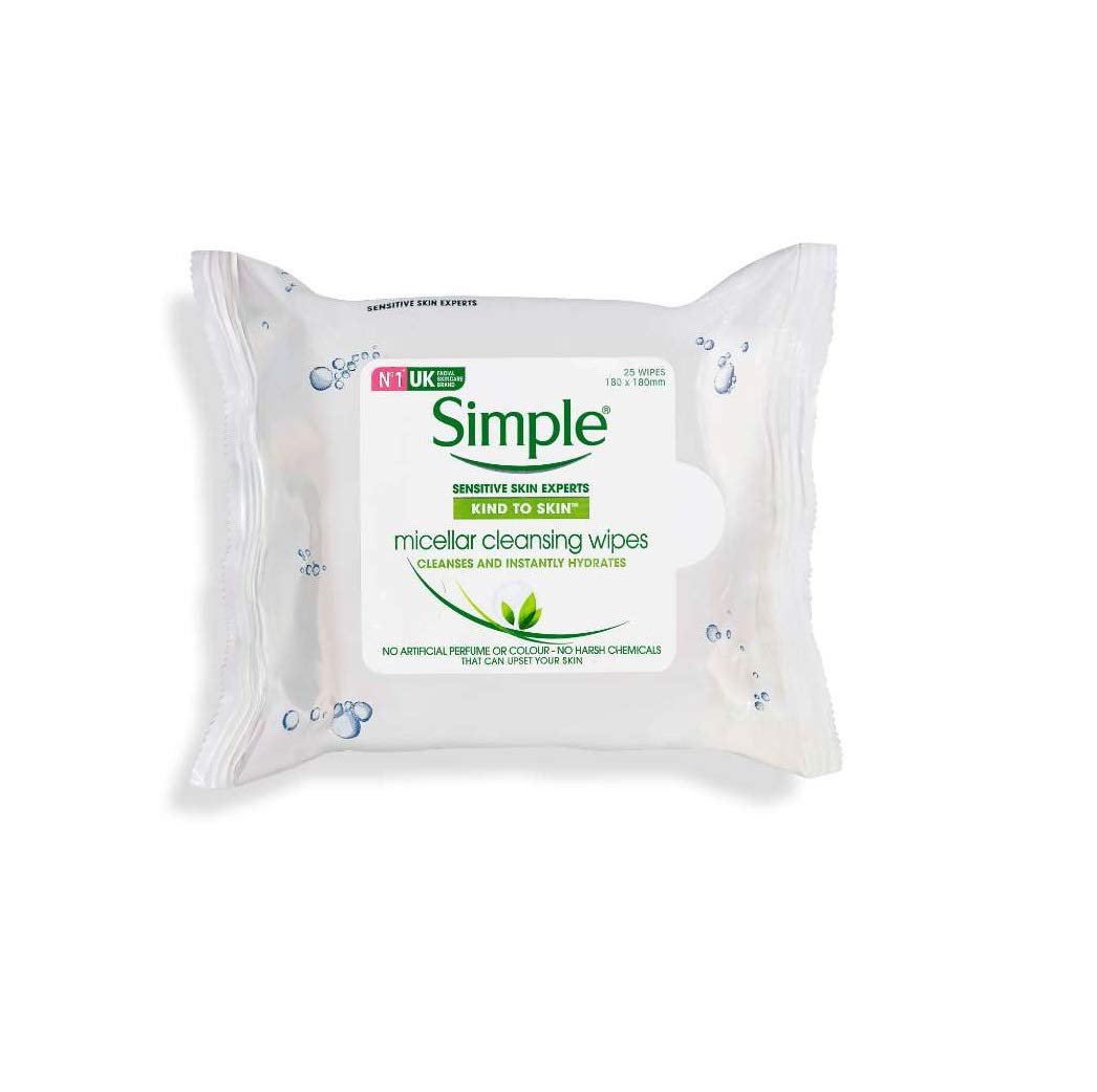 Simple Micellar Makeup Remover Wipes 25 Count (6 Pack)