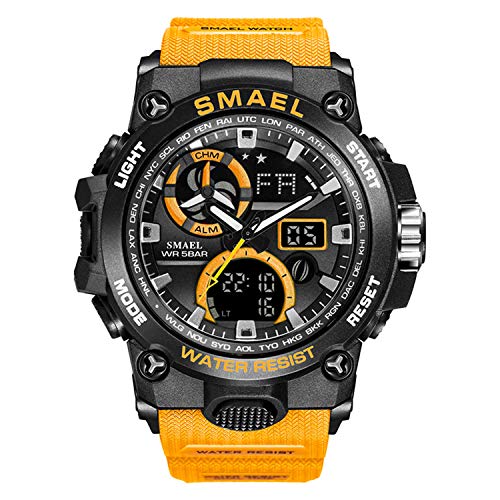 Relojes para Hombre Militar Sport Sport Watch 50m Relojes De Pulsera Impermeables (Orange)