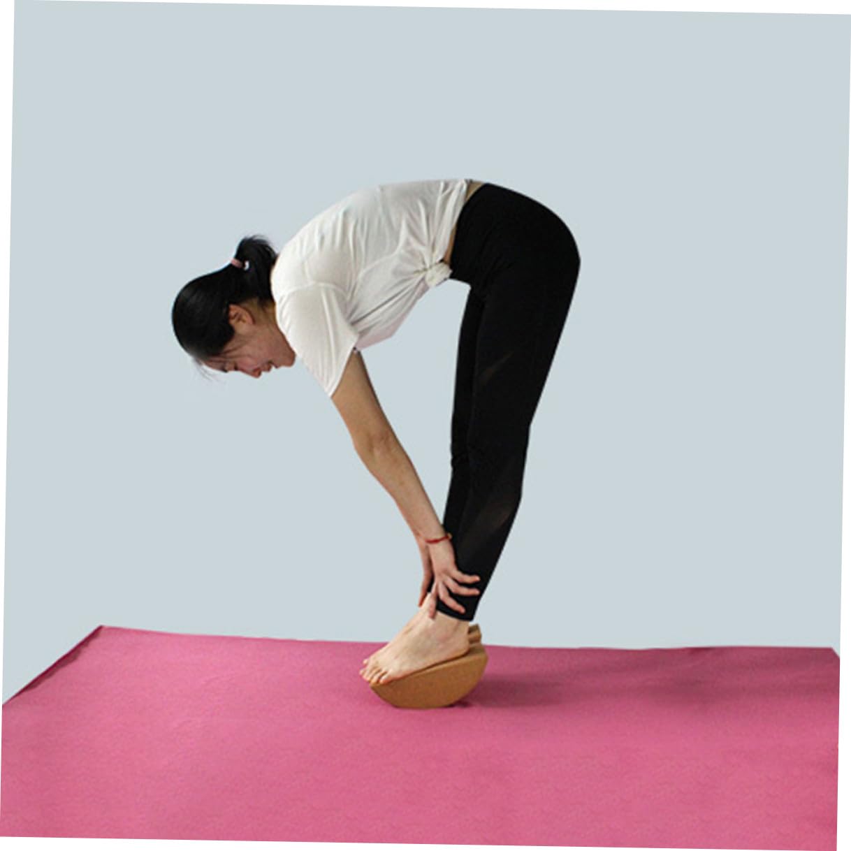 Multifunktionaler Yogablock Kork Halbrund Rutschfest Yoga Trainingsziegel Für Ganzkörpertraining Pilates Und Balanceübungen