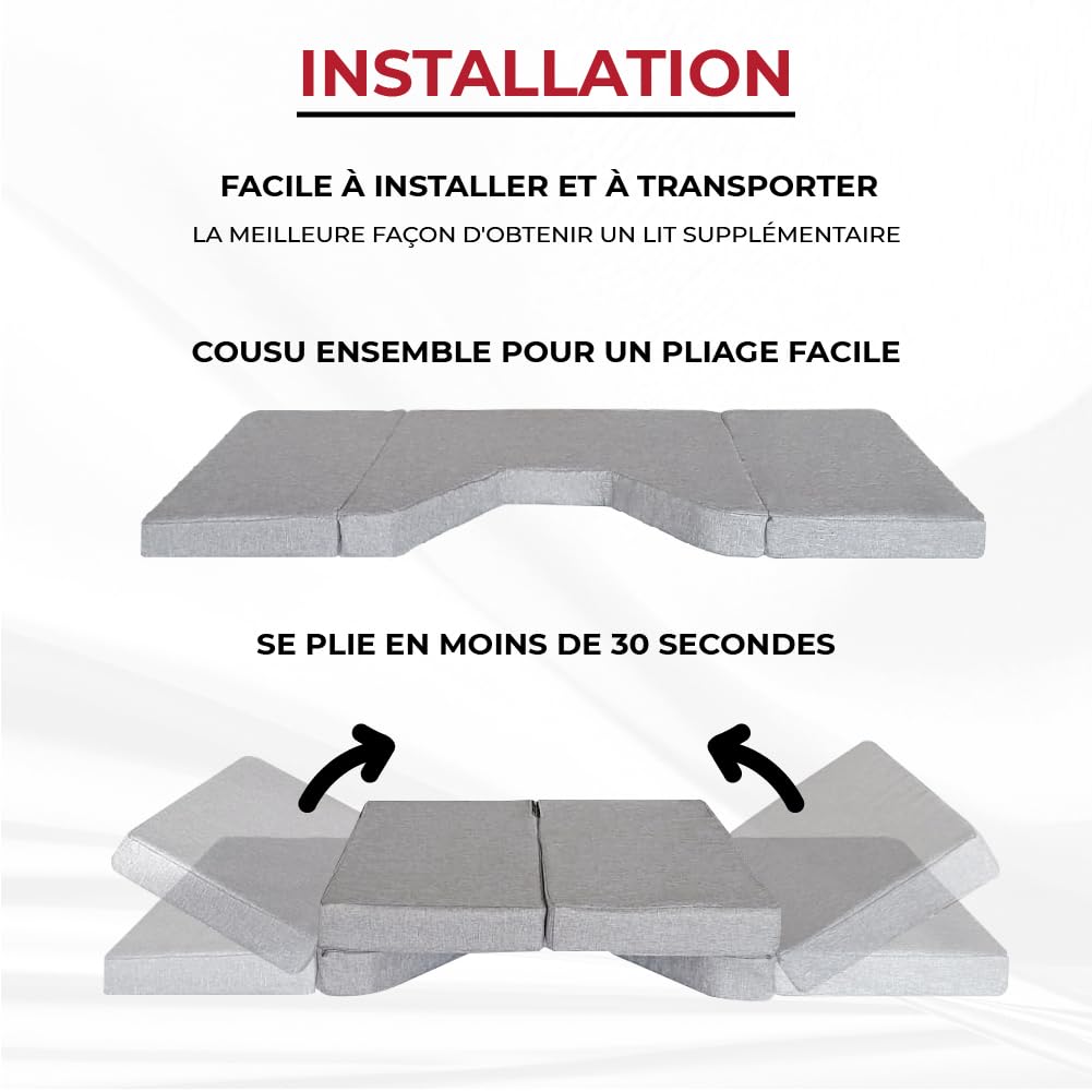 Kfoam.es Matelas pliable lit avant Camper pour Mercedes Classe V Couleur Gris (+2014)