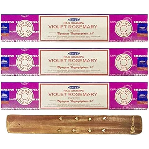 Satya Violet Rosemary Incense Sticks with Holder Cover