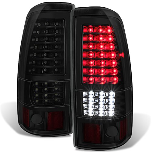 AKKON - For [Black Smoked - Full LED Style] 2003-2006 Chevy Silverado | 2004-2006 GMC Sierra Taillights Pair Set