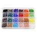 6mm Briolette Faceted AB Beads Glass Beads Crystal Spacer Beads Rondelle Shape for Jewelry Making Bracelets Necklaces Multicolor Colors with Container Box (24 Color Total 1200PCS)