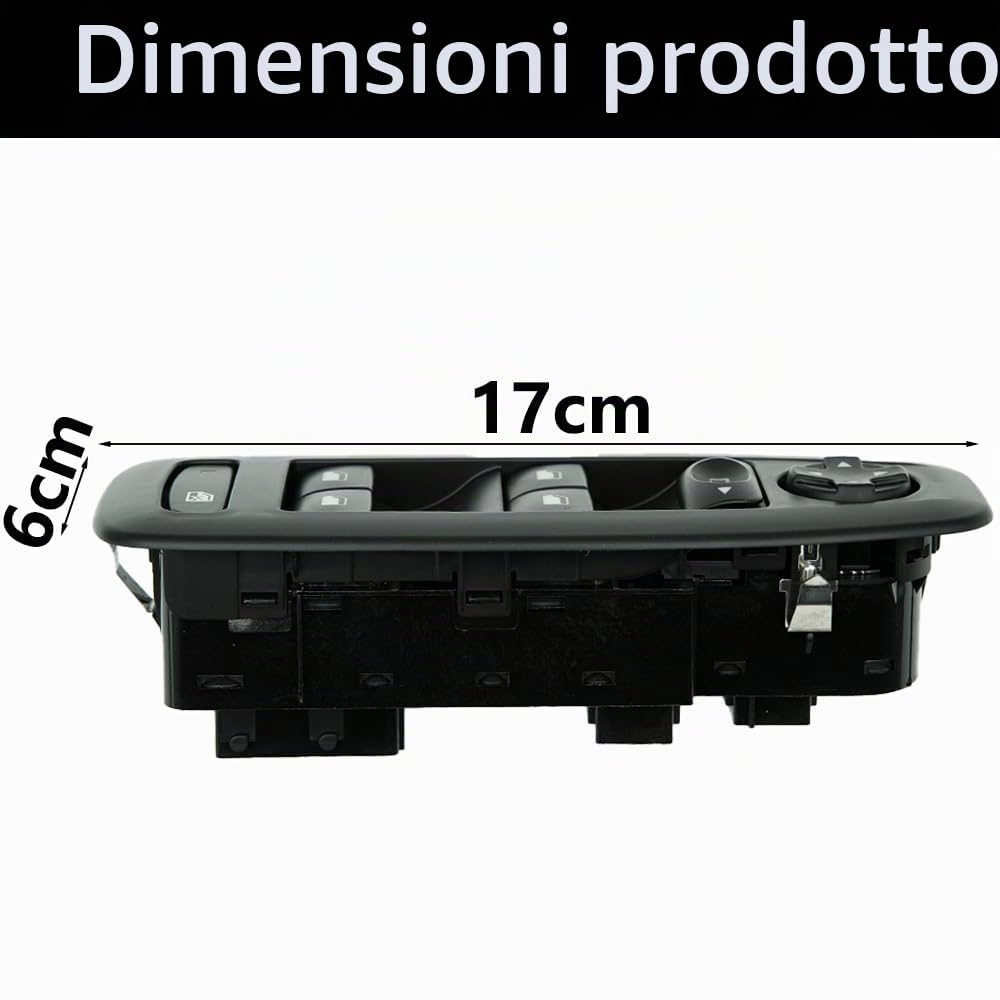 Pulsantiera Alzacristalli, Interruttore Alzacristalli Sostituzione per Peugeot 208 2008 96749624ZD