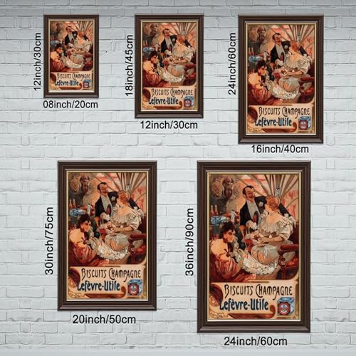 Alphonse Mucha Biscuits Champagne impression toile cadre suspendu bureau 40x61 - 2