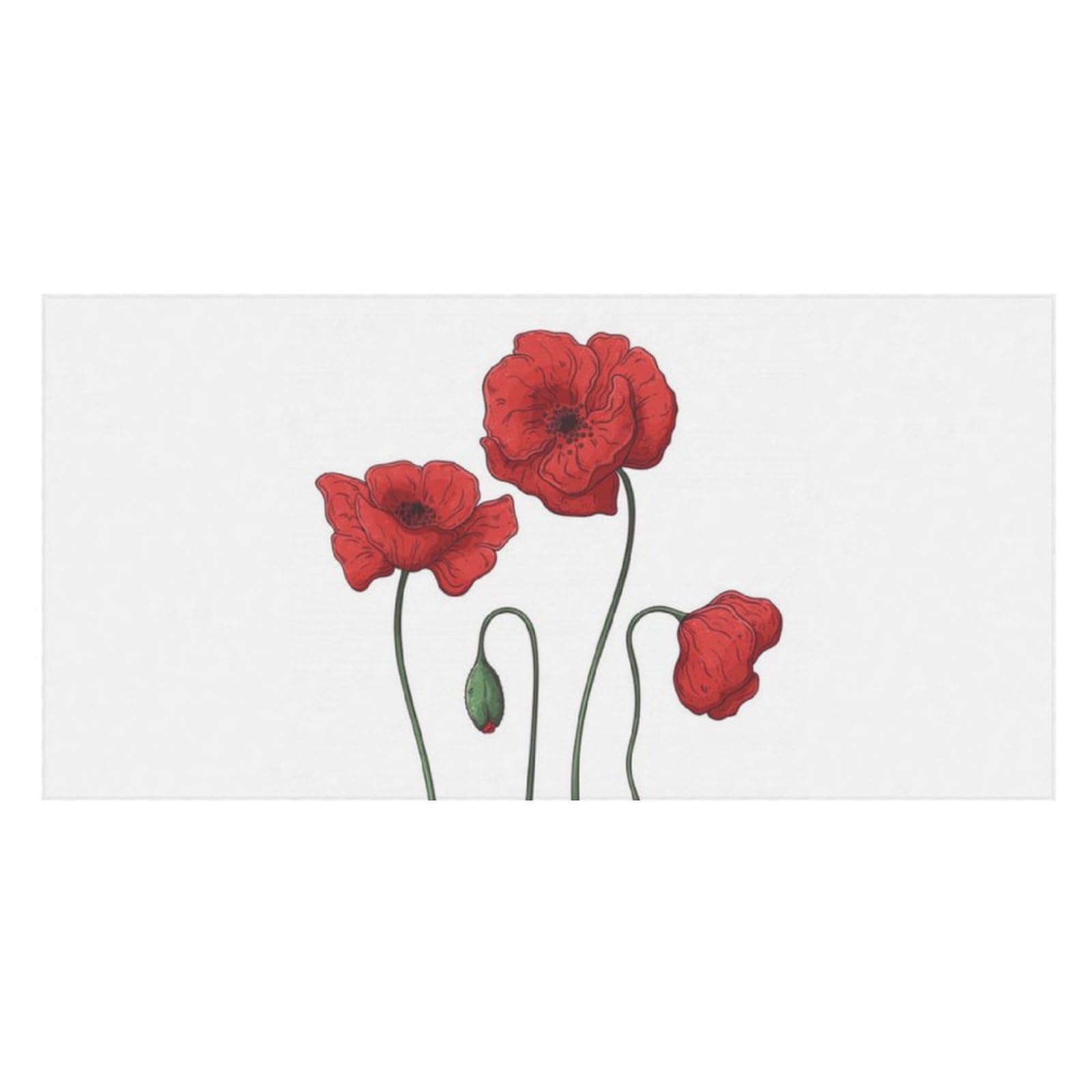 LWORZIIB Beach Towel, Poppy Flowers Bath Towel, Pool Towel Great for Gym Swimming 80 X 160cm
