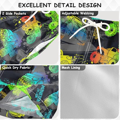 Boys Swim Trunks Beach Board Shorts Quick Dry Toddler Swimsuit Bathing Suits with Mesh Lining3