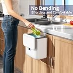 Compost Bin Kitchen for Countertop or Under Sink, 2.6 Gallon Hanging Small Trash Can with Lid, Garbage Can for Cabinet Door, Indoor/outdoor Food Waste Bin for Kitchen, Bathroom, RV, Office, White - Image 2