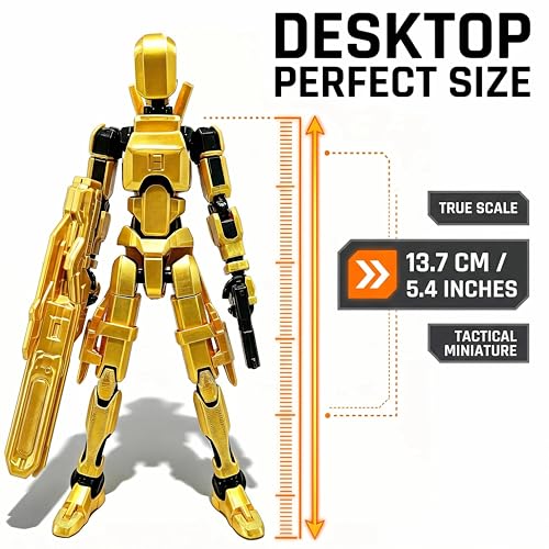 Image of T13 Action Figure,Lucky Robot 13 Action Figure,3D Desk Decor (3PCS) | Titan 13 Action Figure for Creative Photography,Home Office Display,Gaming Setup,Photo Props,Birthday Gifts and Shelf Decor