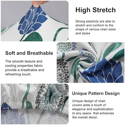 Image of Lellen Bar Stool Covers Set of 4- Jacquard Bar Stool Chair Cover with Backs,Barstool Covers Slipcovers,Stretch Barstool Seat Covers,Chair Protector Covers for Kitchen Dining Room Counter Island