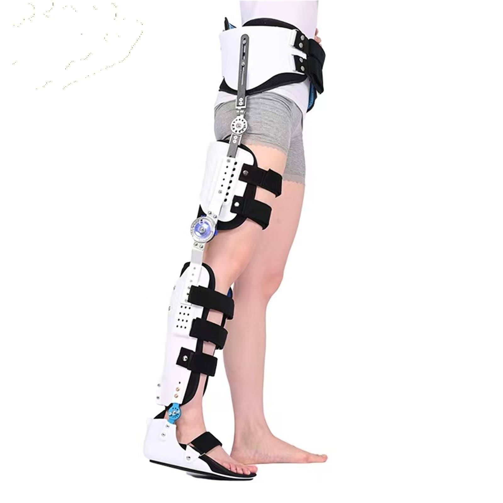 Orteza pełnej nogi z butem do chodzenia, regulowana orteza stawu biodrowego, stawu skokowego, stabilizator stawu kolanowego, do rehabilitacji złamań biodra