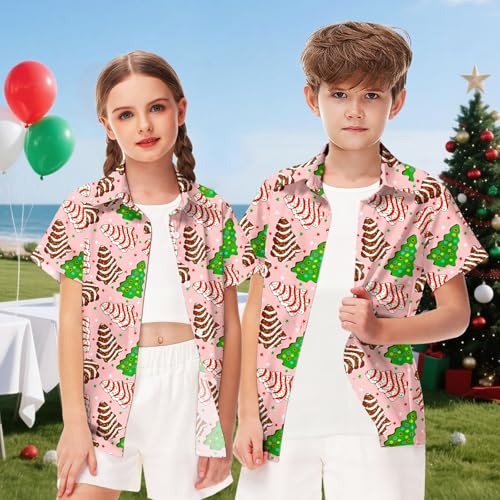 Image of Remimi Unisex Kids Halloween Shirt Boys Pumpkin Ghost Shirts Hawaii Button Up Tops 5-14 Years